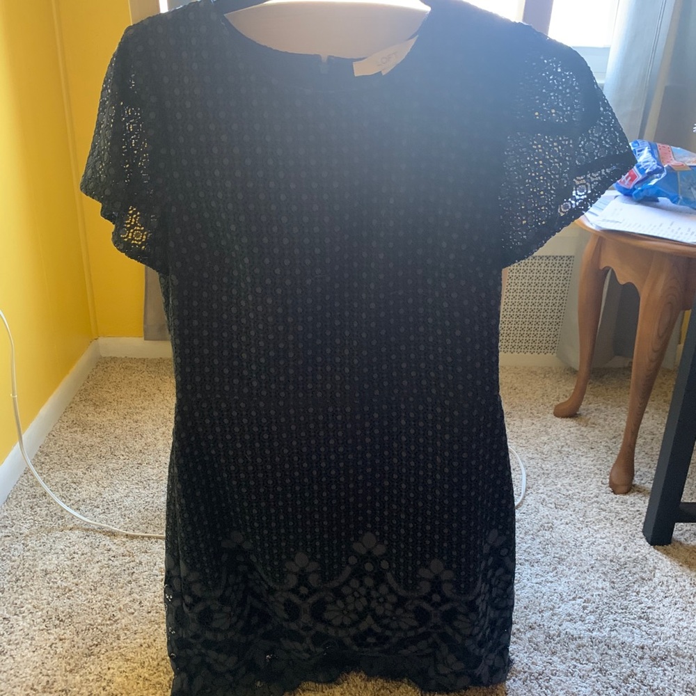 Navy Blue Lace Dress from Loft